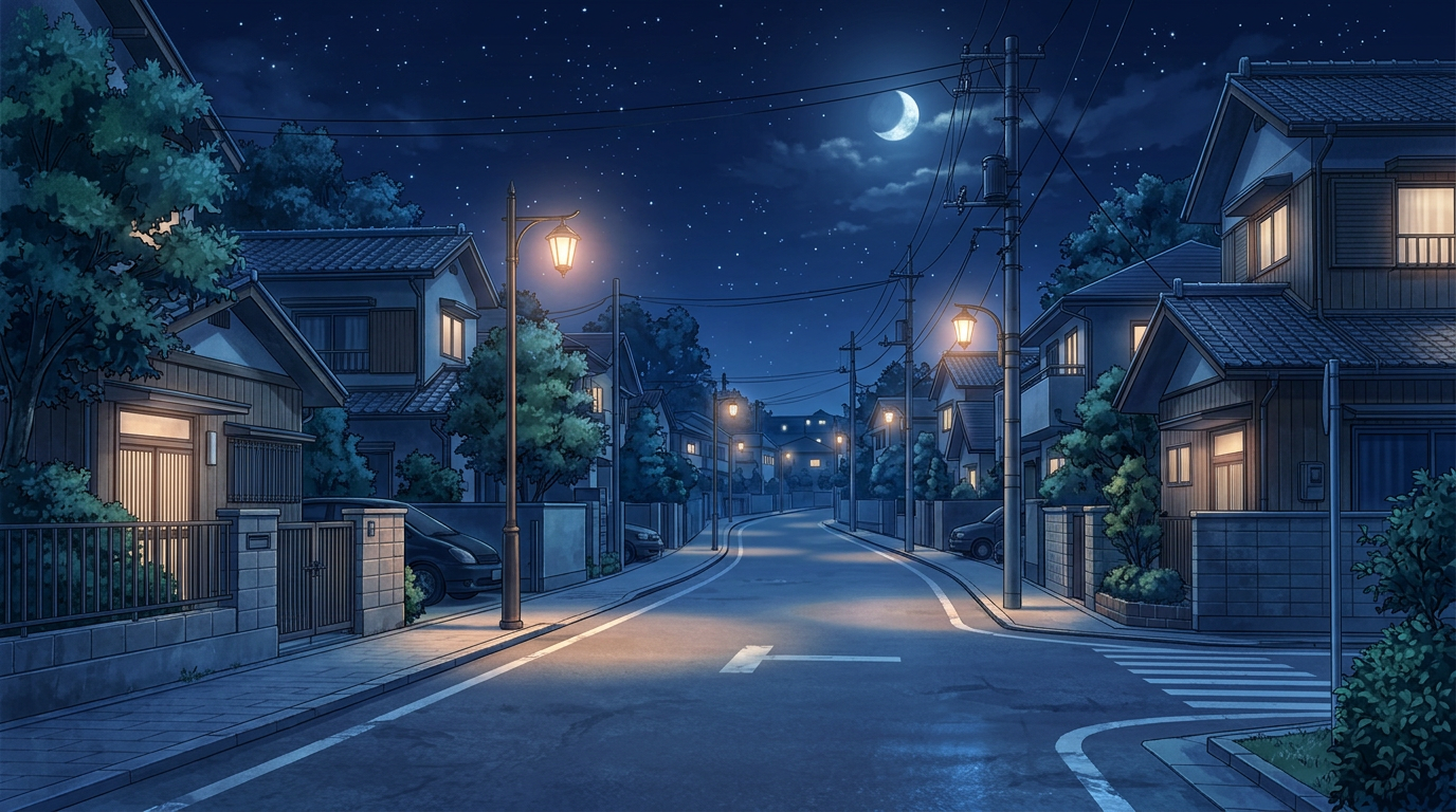 Nighttime Exterior Background — Visual Novel template