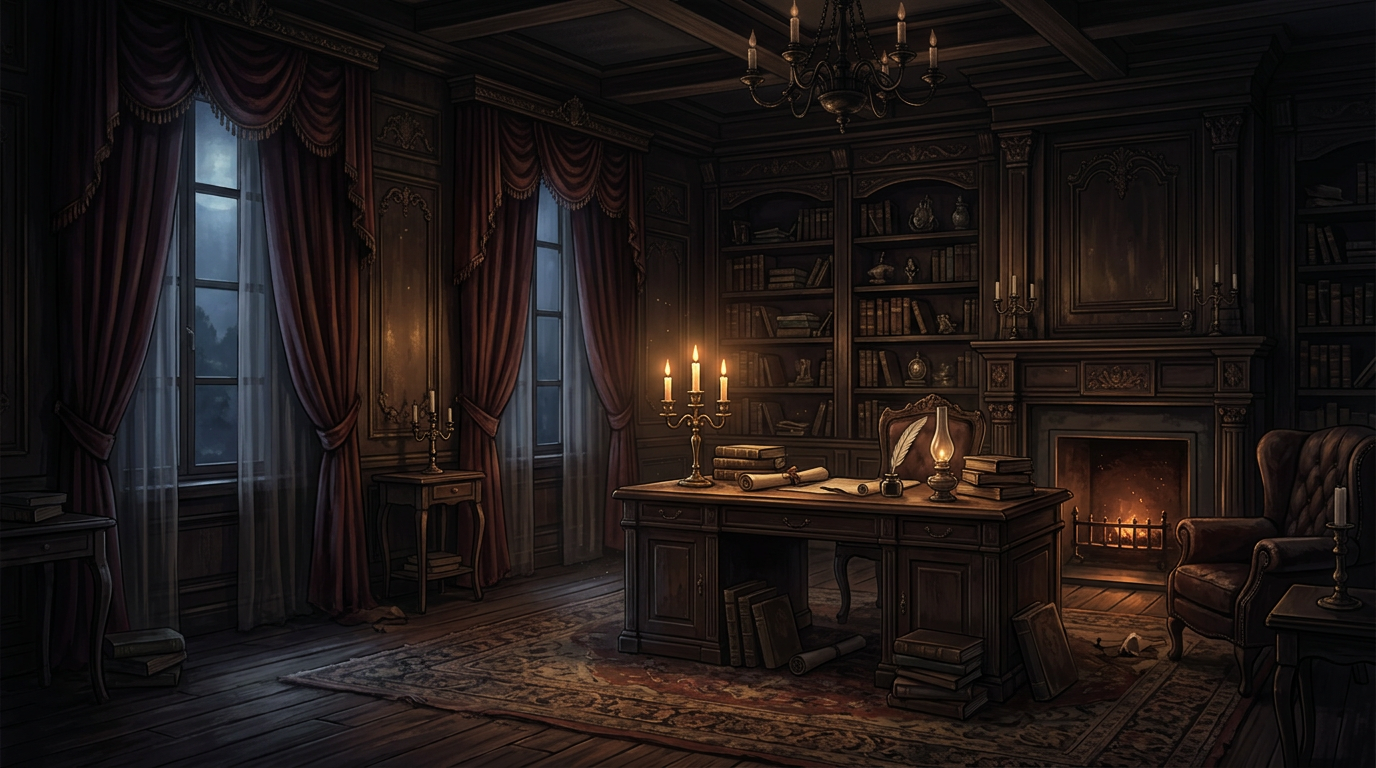 Dark Interior Background — Visual Novel template