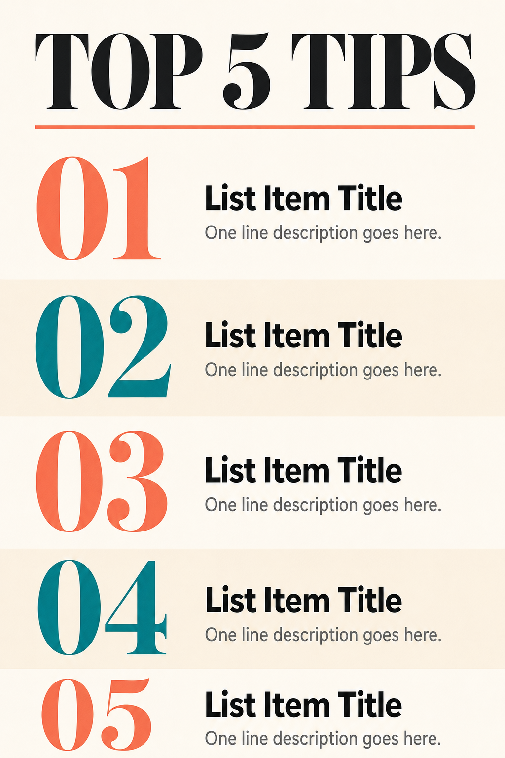 Top 5 List — Infographics template