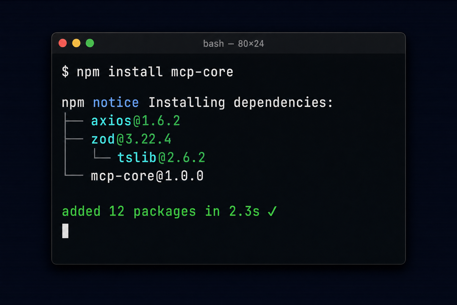 Terminal Cast Frame — Developer Tools template