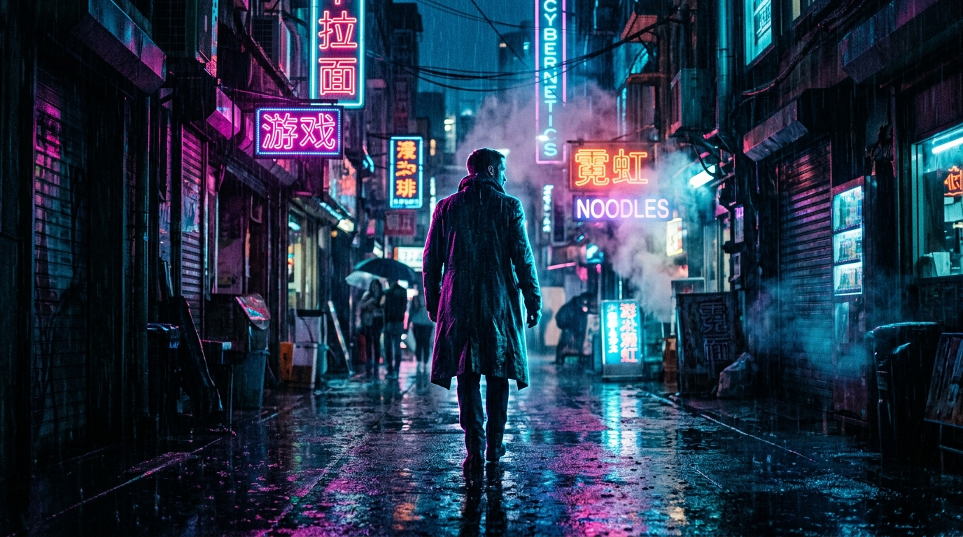 Neon Noir — Cinematic Stills template