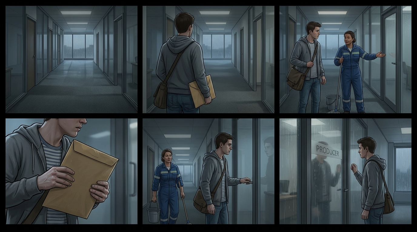 Character-Sheet Storyboard Sheet — Cinematic Stills template