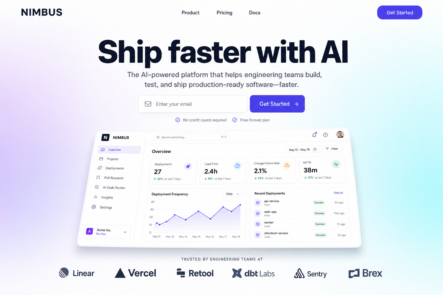Landing Page Hero — UI Screens template