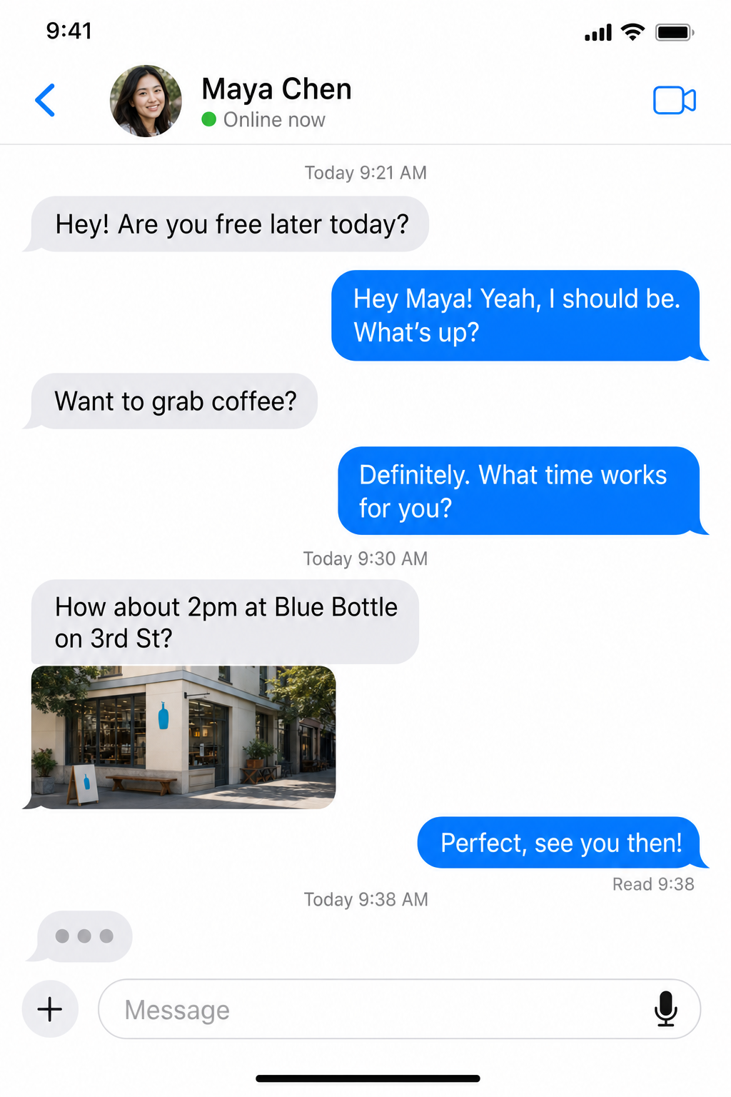 Chat Conversation — iPhone Apps UI template